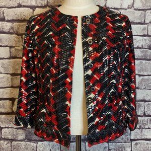 Ruby Rd 3/4 Sleeve Shiny Jacket Size 12P